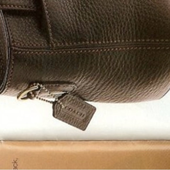 ISO **N O T 4 S A L E** Coach Hangtag Dark Brown Natural Grain Pebbled Leather - Picture 1 of 5
